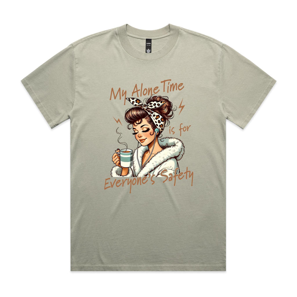 My Alone Time Is For Everyone's Safety AS Colour Heavy Faded Tee Unisex Faded eucalyptus Heavy Faded T-shirt Printed In Australia