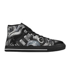 Guitar Black Swirl - Men's High Top Canvas Shoes