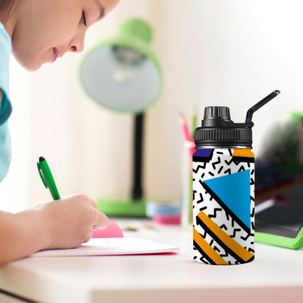 Graphic 80's - Kids Water Bottle with Chug Lid (12 oz)