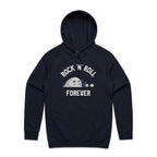 Rock And Roll Forever - Mens Hoodie Navy Mens Hoodie Music Printed In Australia