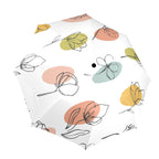 Flower Lines - Semi-Automatic Foldable Umbrella (Model U12) One Size Semi-Automatic Foldable Umbrella (U12)