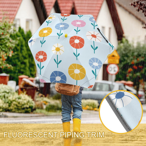 Abstract Cute Flowers Kids Safe Round Corner Umbrella Kids Safe Round Corner Umbrella Plants Printed Offshore