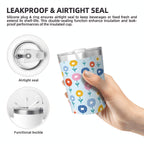 Abstract Cute Flowers Small Stainless Steel Travel Mug Cup 12oz/350ml