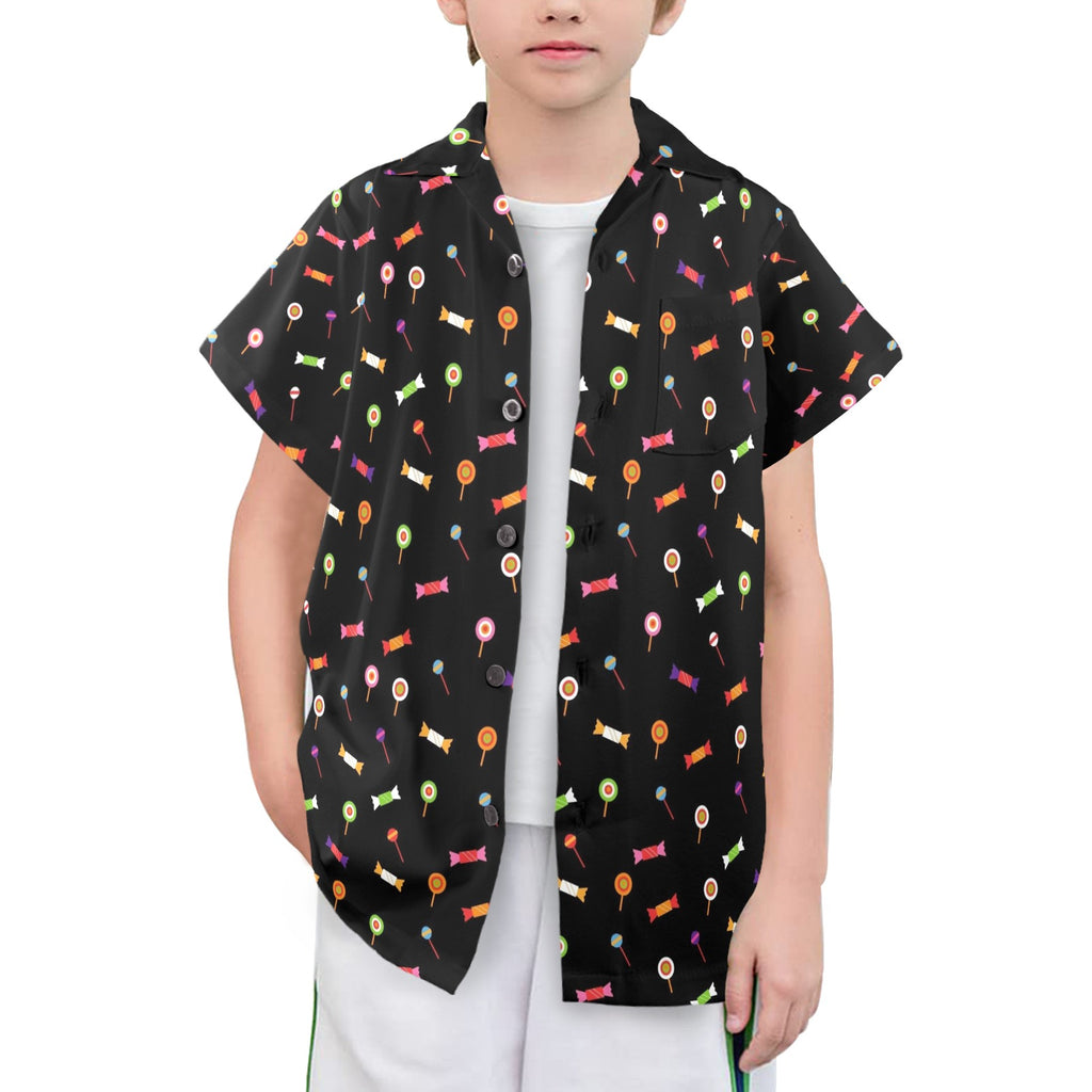 Candy Senior Kids Hawaiian Shirt Senior Kids Hawaiian Shirt 8-15 Food Printed Offshore