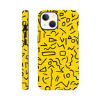 Yellow Black Graphic Squiggle - Apple iPhone Tough case iPhone 13 iPhone Tough Case Globally Fulfilled Retro