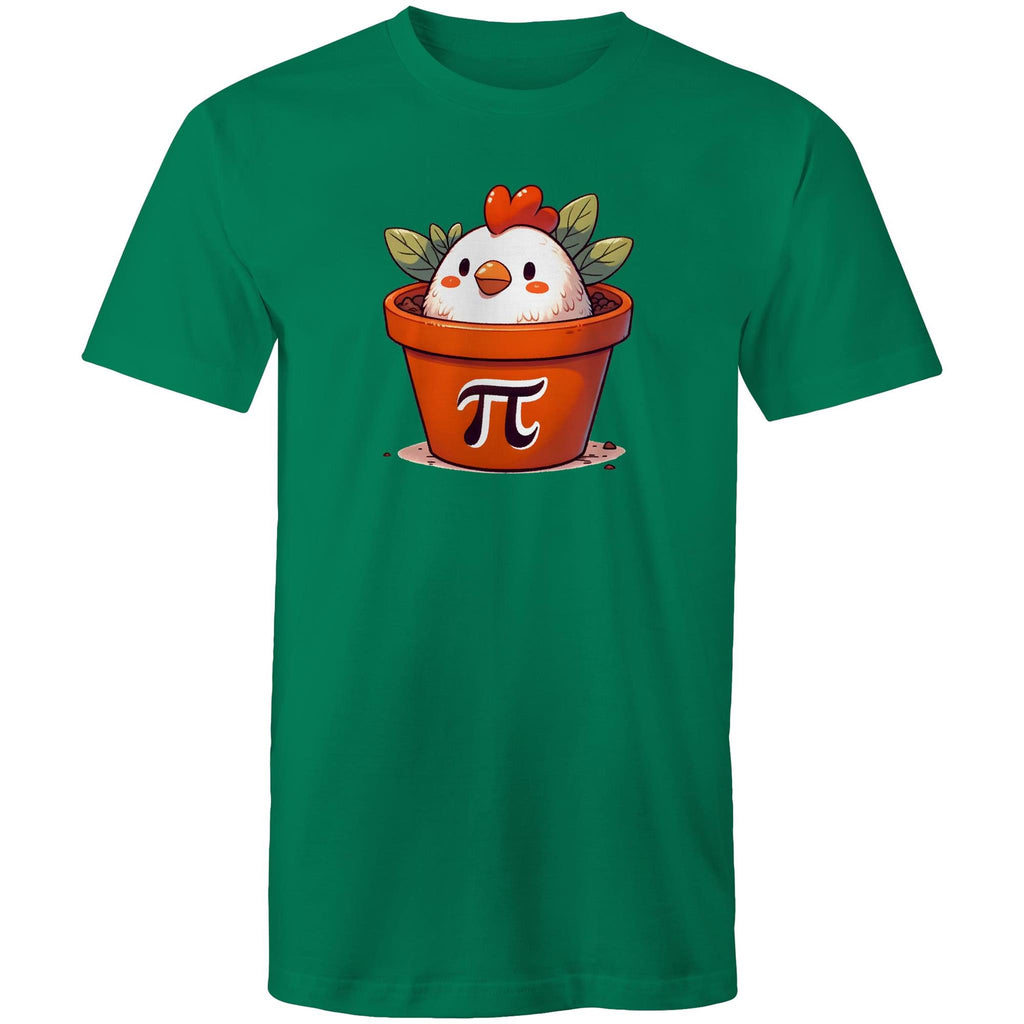 Chicken Pot Pi - Mens T-Shirt Kelly Green Mens T-shirt animal Maths Printed In Australia