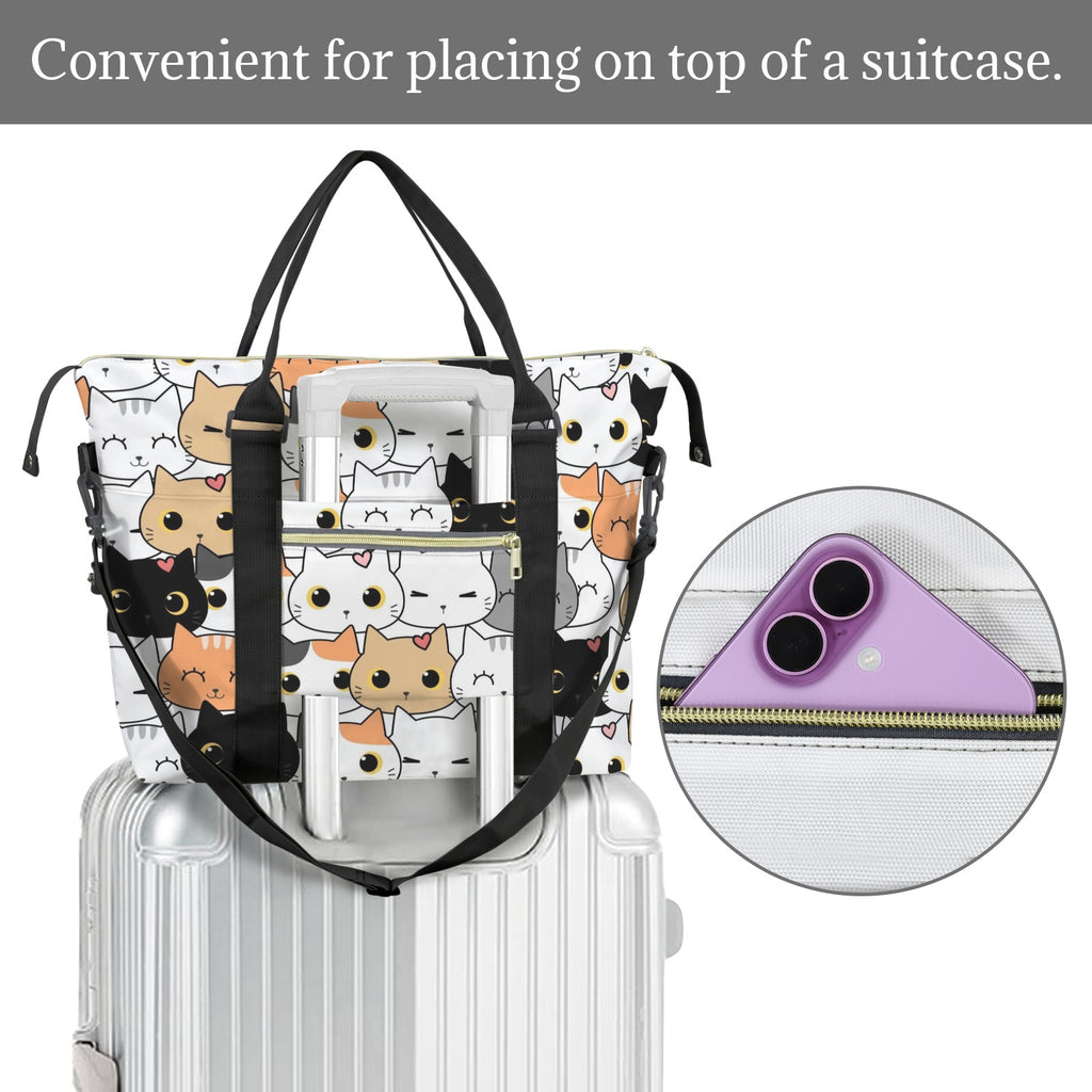 Cute Cartoon Cats Duffle Bag-Simple (Model 1715) Duffle Bag-Simple (1715)