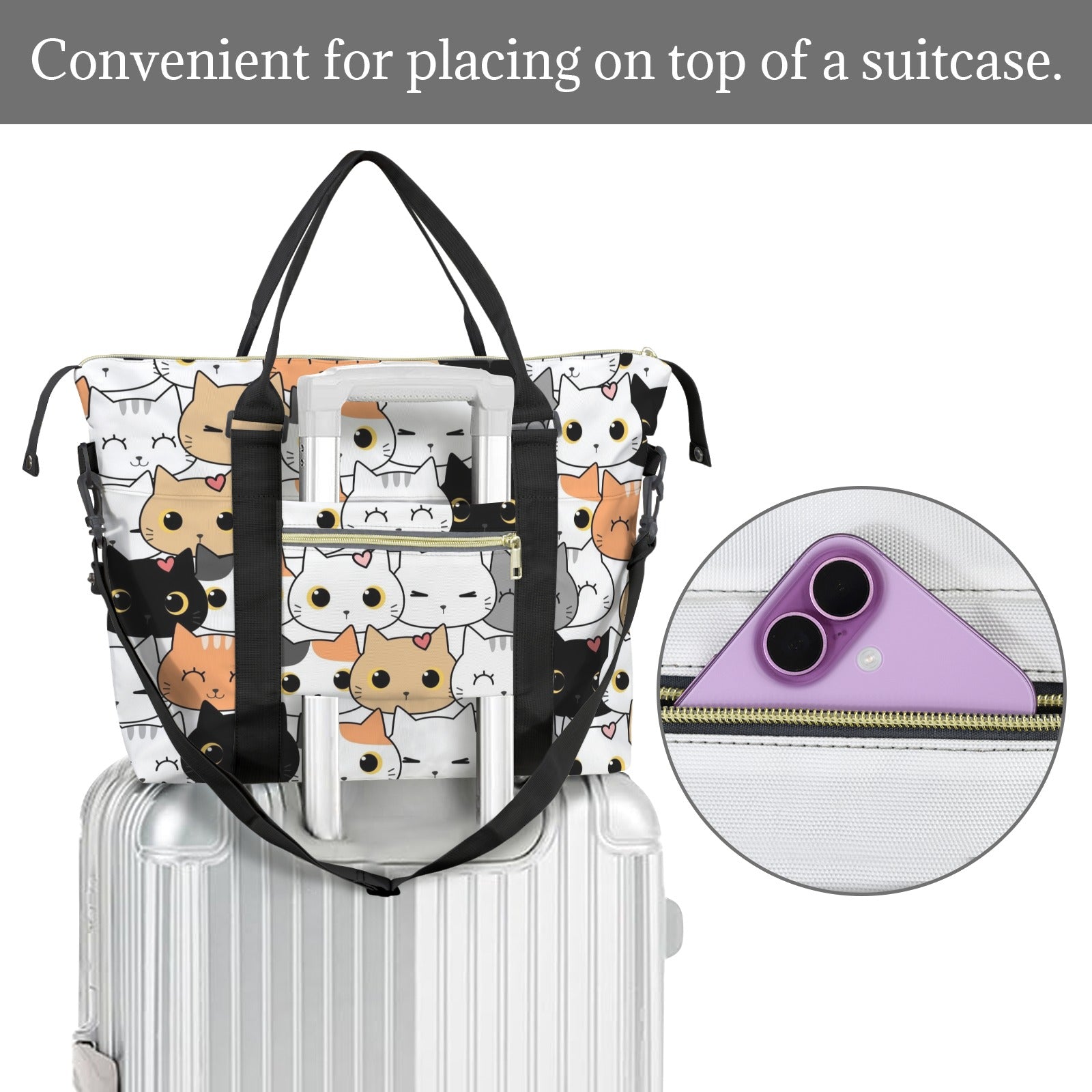 Cute Cartoon Cats Duffle Bag-Simple (Model 1715) Duffle Bag-Simple (1715)
