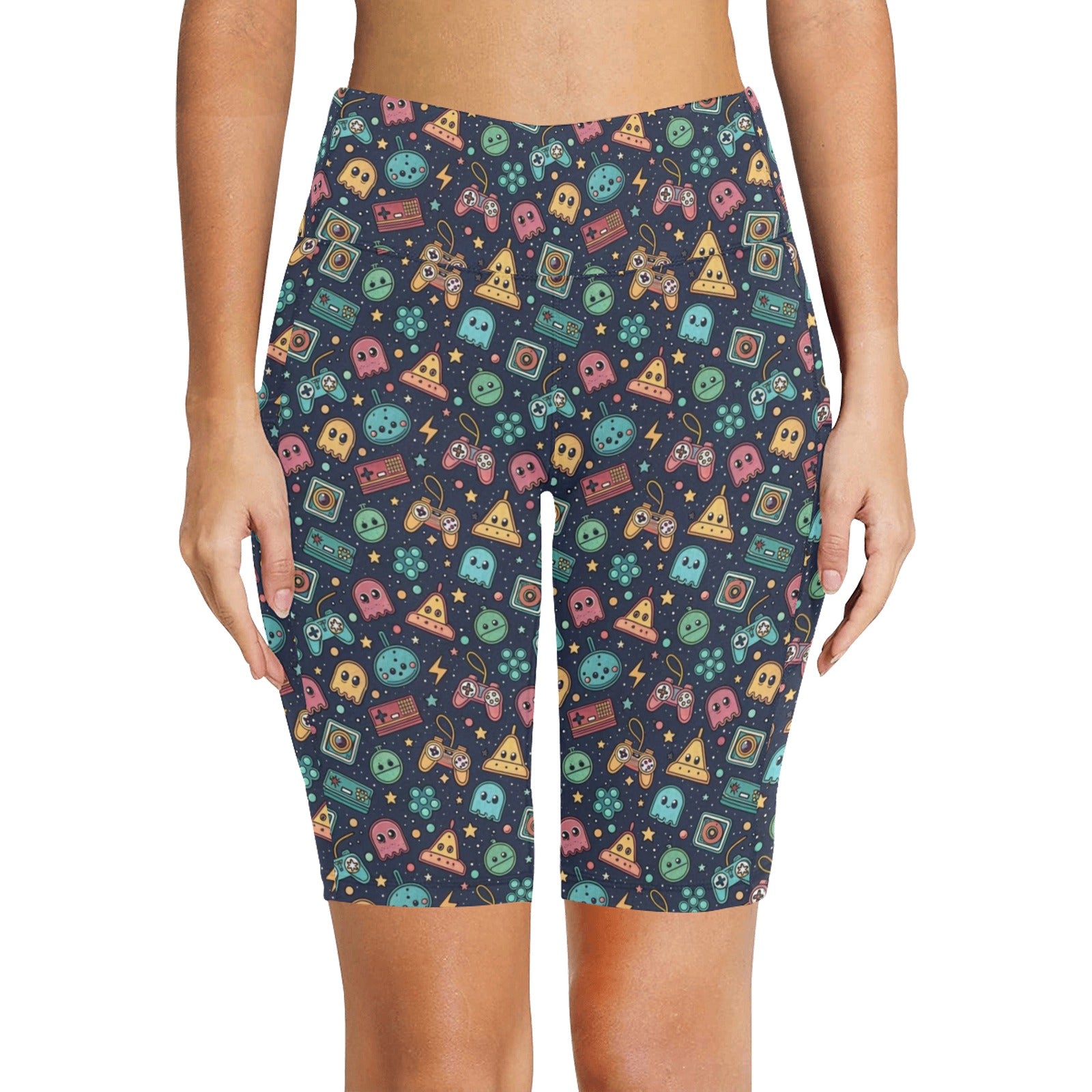 Video Game Women's Bike Shorts With Side Pockets