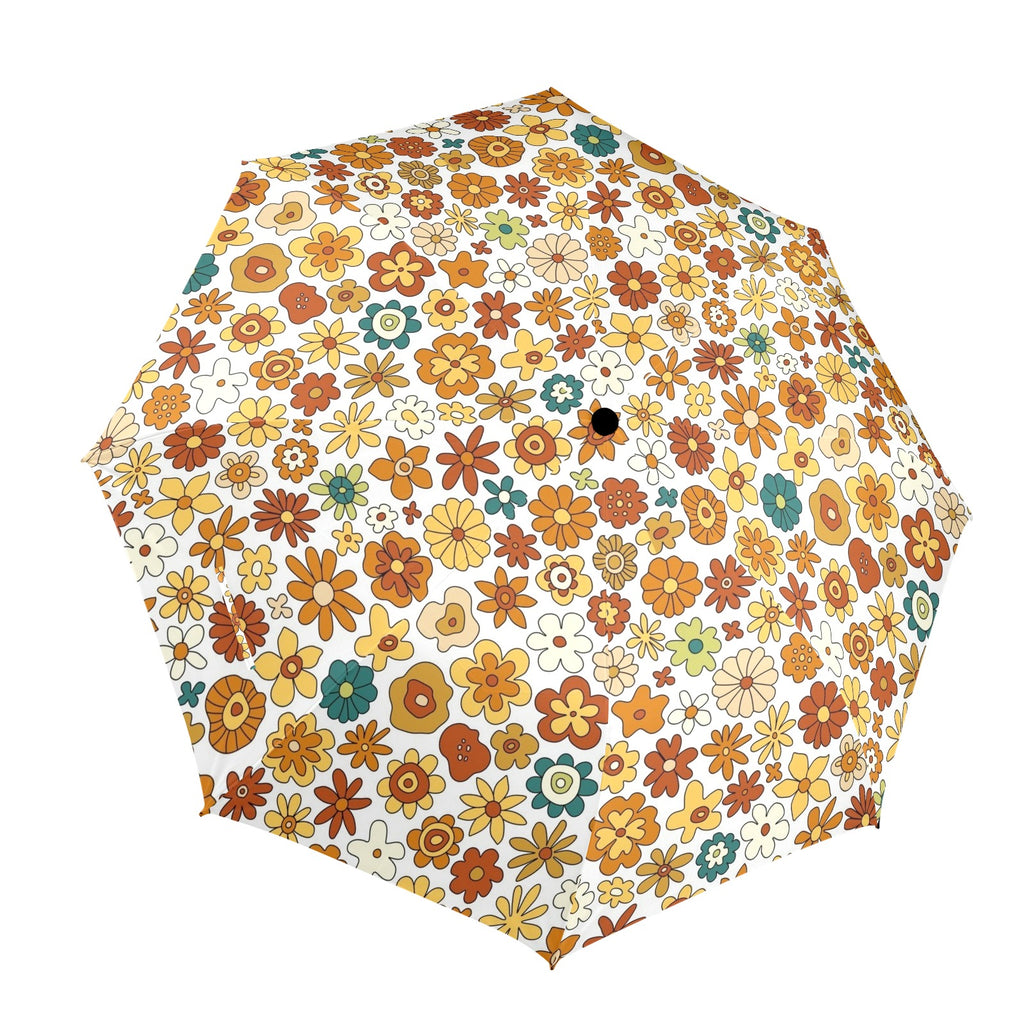 70's Style Floral Umbrella One Size Umbrella Plants Printed Offshore