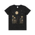 Whimsical Cat And Moon Kid's AS Colour T-shirt Black Kids Youth T-shirt animal Printed In Australia