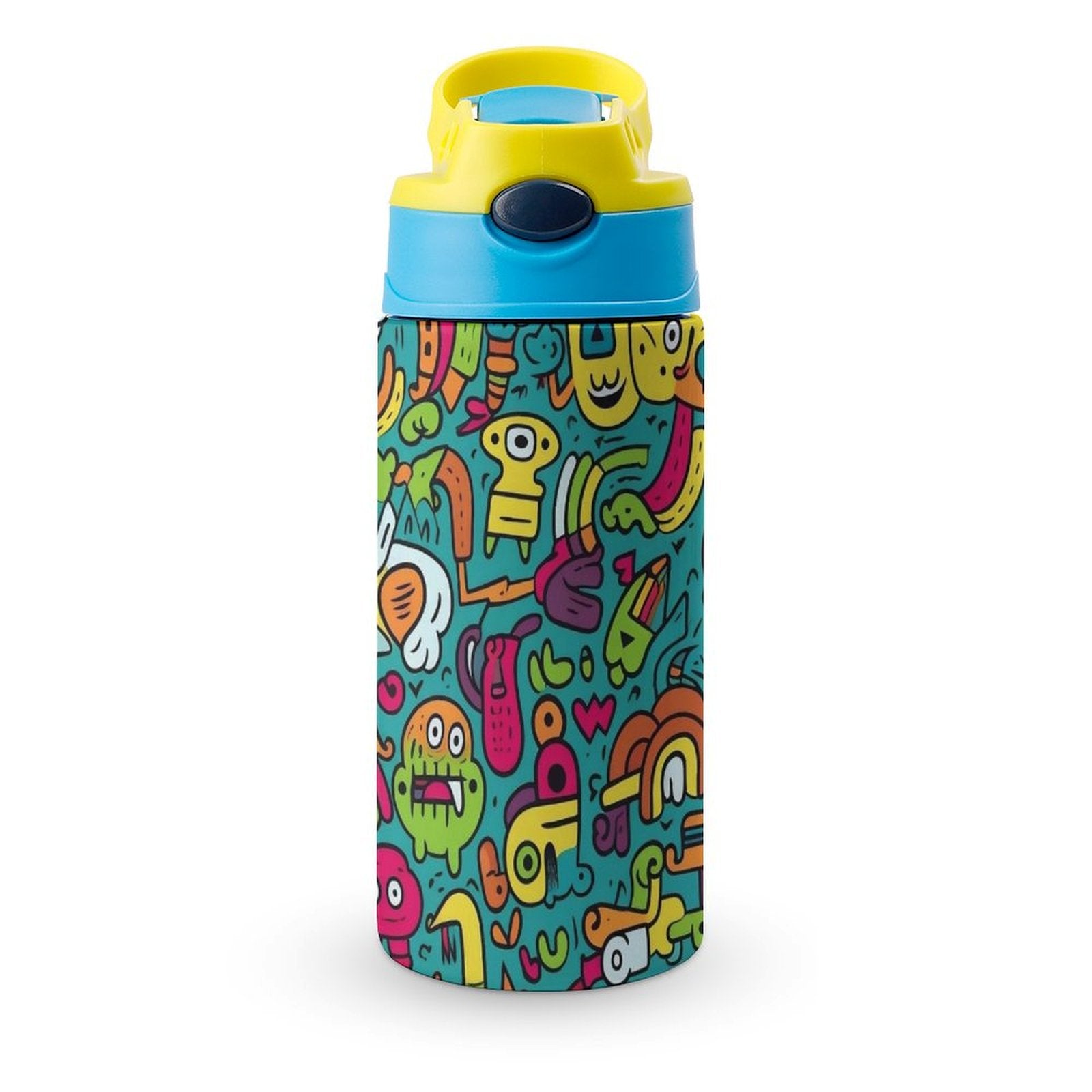 Crazy Creatures - Little Kids Water Bottle blue 350ml Little Kids Water Bottle Printed Offshore Sci Fi
