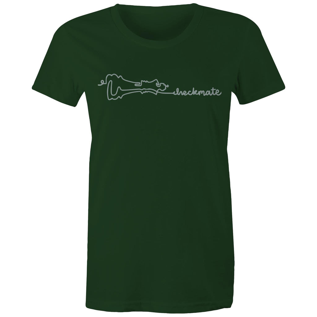 Checkmate, Chess - Womens T-shirt Forest Green Womens T-shirt Chess Games Printed In Australia