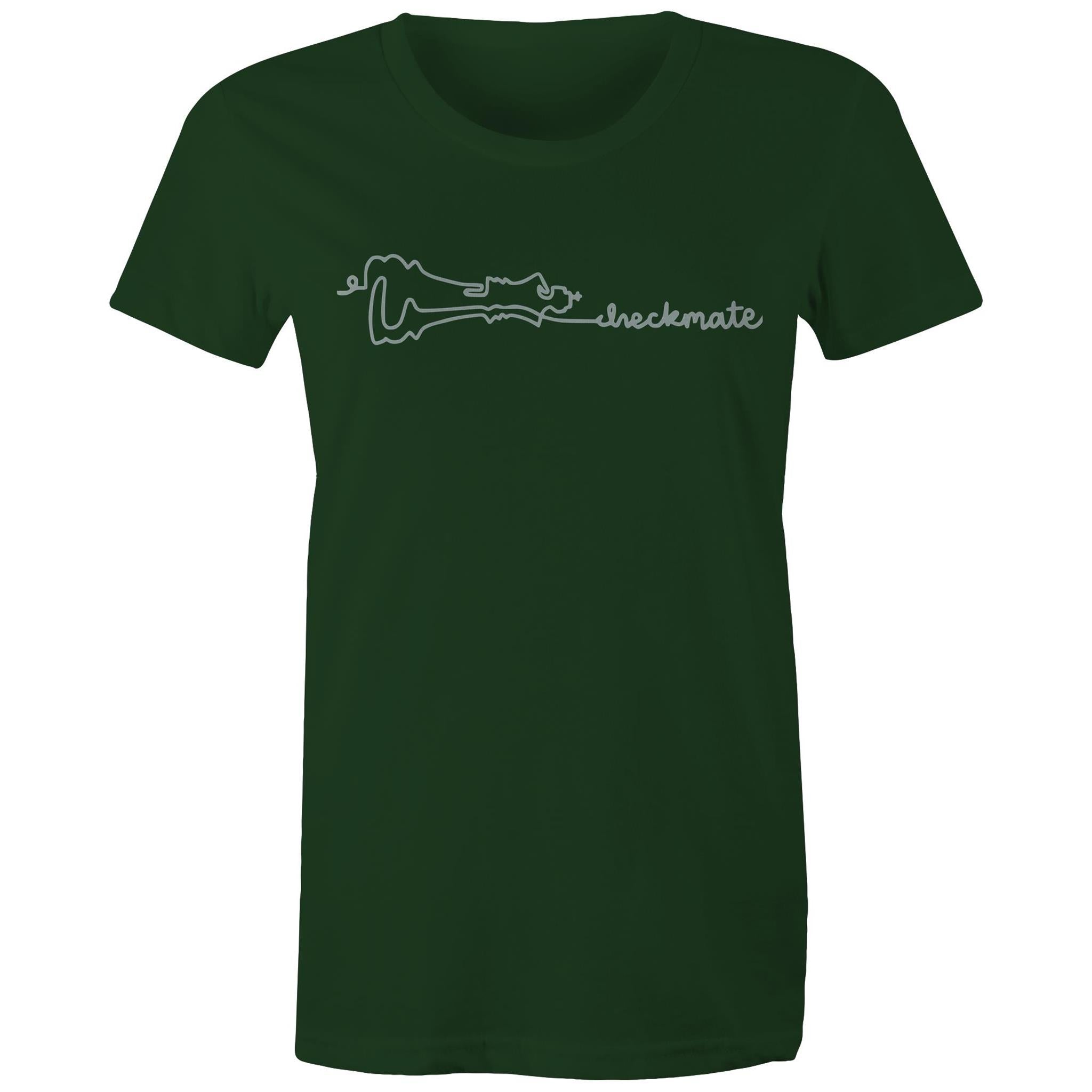 Checkmate, Chess - Womens T-shirt Forest Green Womens T-shirt Chess Games Printed In Australia
