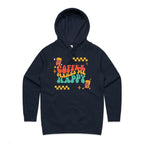 Coffee Makes Me Happy - Womens Hoodie Navy Womens Hoodie Coffee Printed In Australia