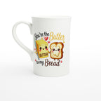 You're The Butter To My Bread, Valentine - White 10oz Porcelain Slim Mug Default Title Porcelain Mug Food Globally Fulfilled Love