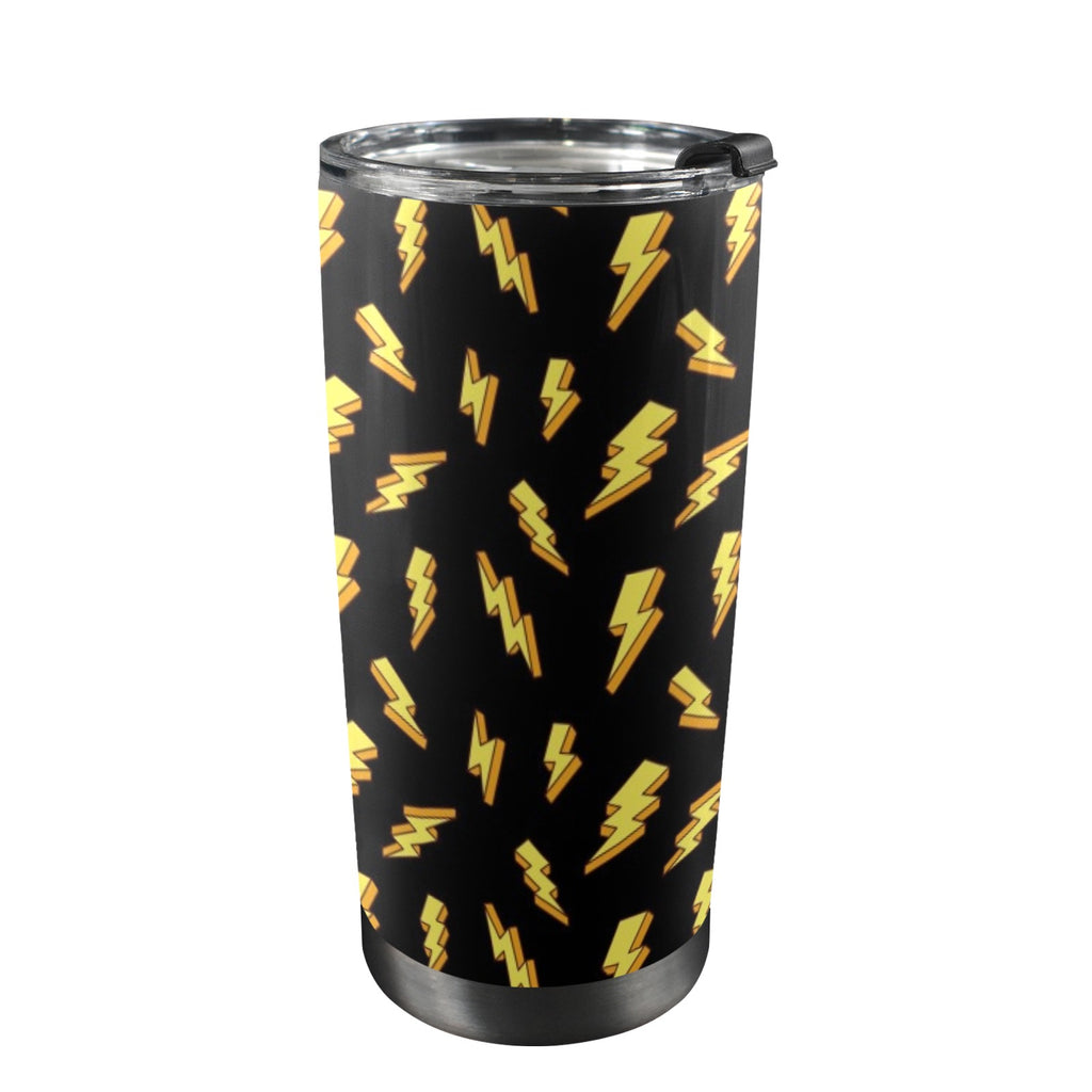 Lightning Bolts - 20oz Mobile Tumbler with Lid (Black Lock) One Size 20oz Travel Mug comic Printed Offshore