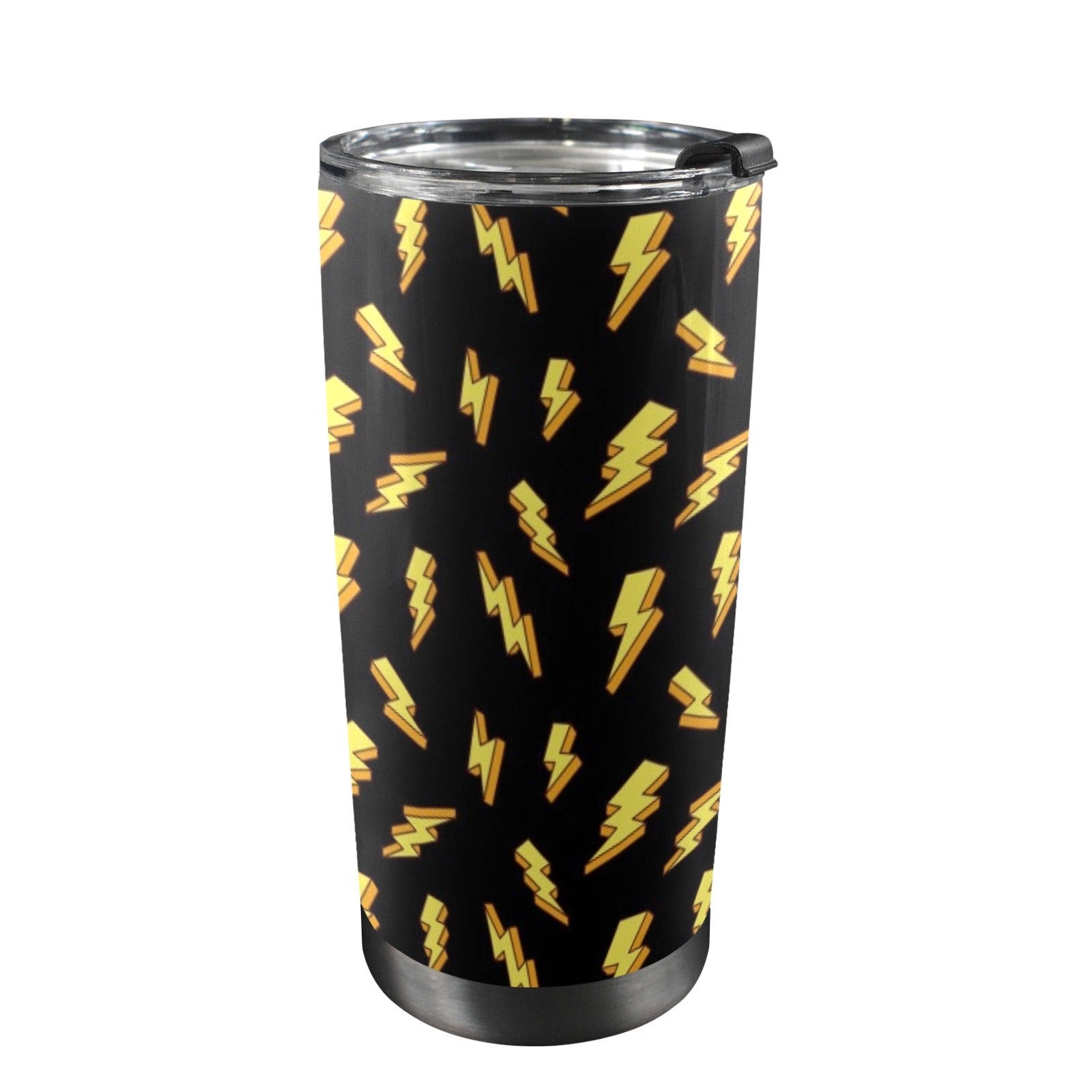 Lightning Bolts - 20oz Mobile Tumbler with Lid (Black Lock) One Size 20oz Travel Mug comic Printed Offshore