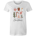 Just A Girl Who Loves Christmas Womens T-shirt White Womens Christmas T-shirt Christmas Printed In Australia