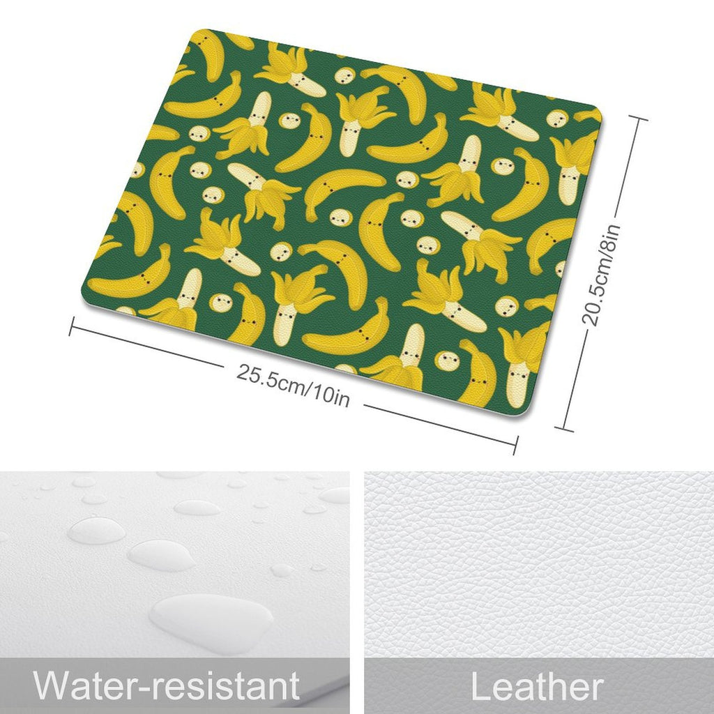Happy Bananas Leather Mouse Pad Leather Mouse Pad Food Printed Offshore