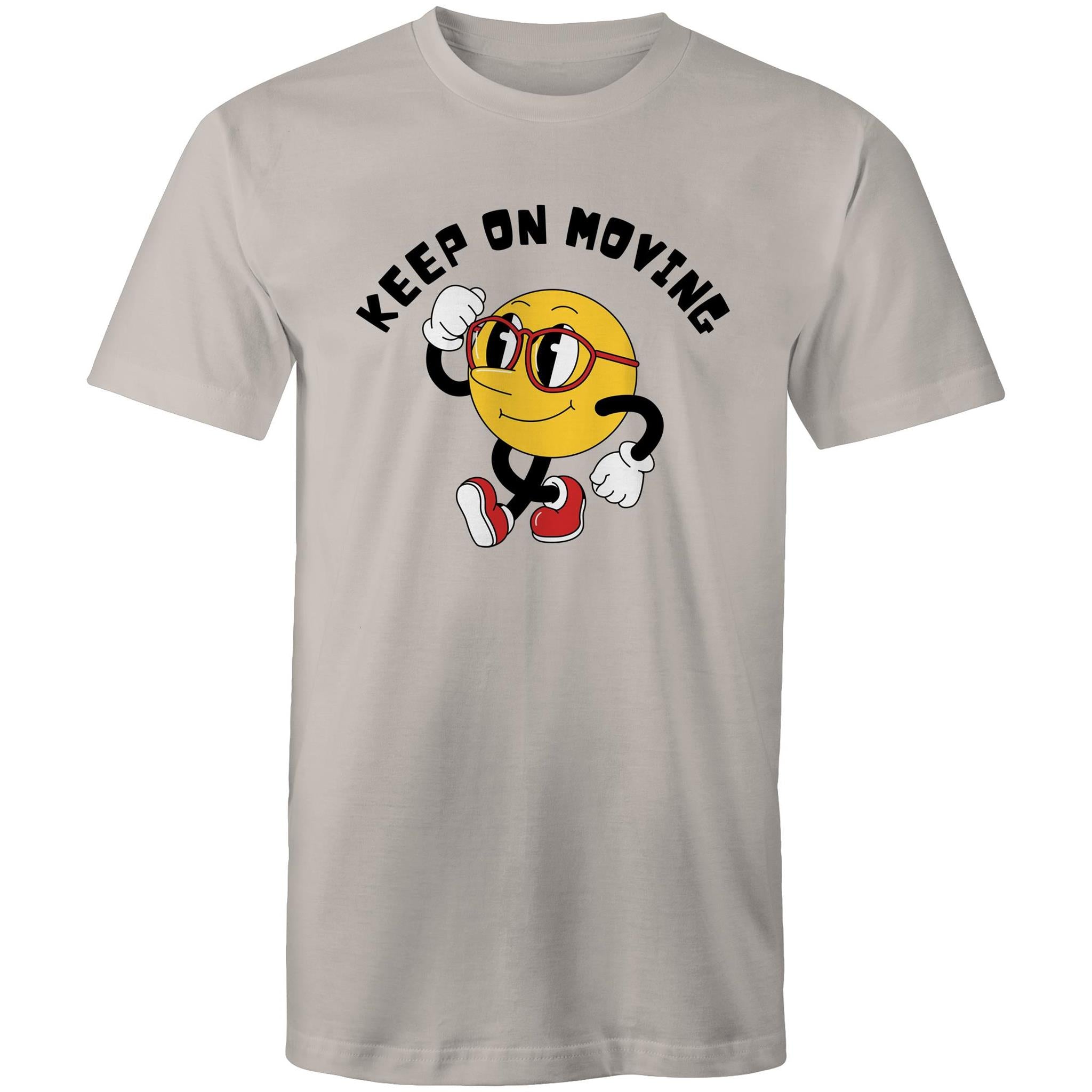 Keep On Moving - Mens T-Shirt Light Grey Mens T-shirt Fitness Printed In Australia