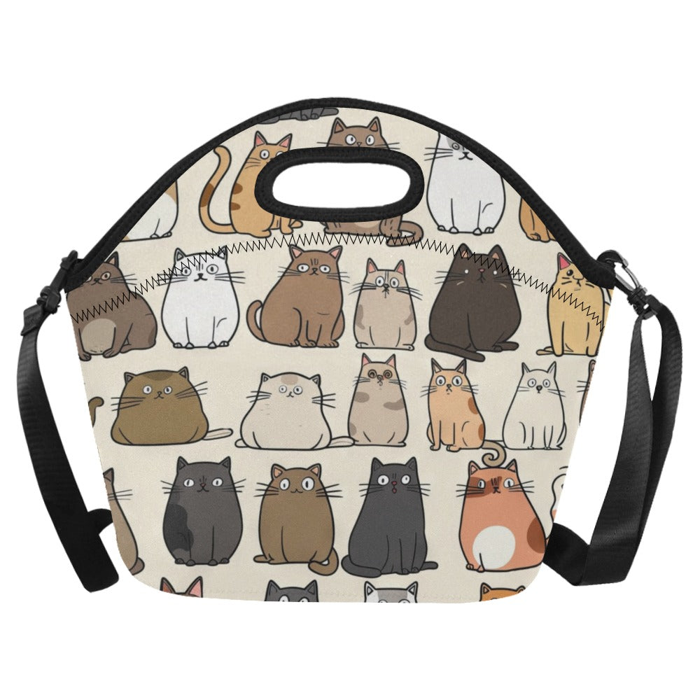 Lots Of Cats - Neoprene Lunch Bag One Size Neoprene Lunch Bag Printed Offshore