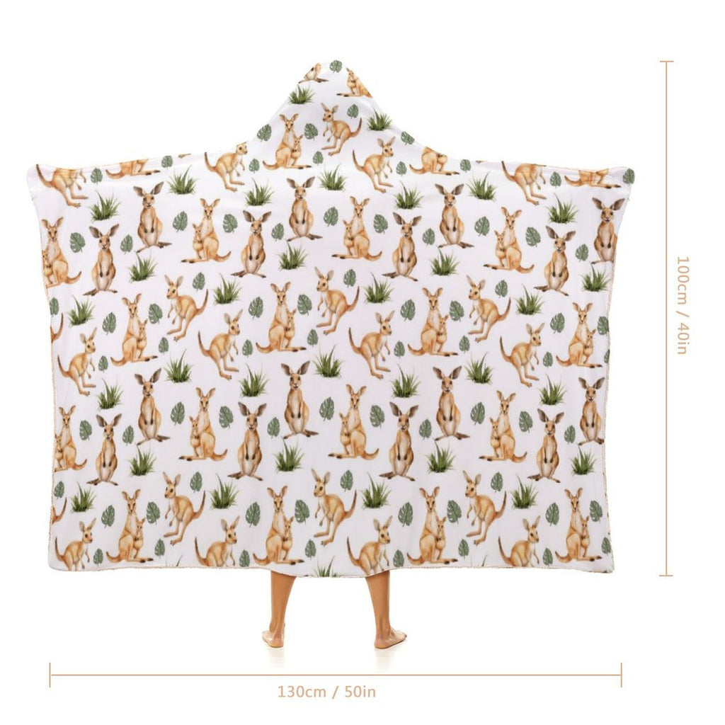 Kangaroos Kids Hooded Blanket 100cm x 130cm