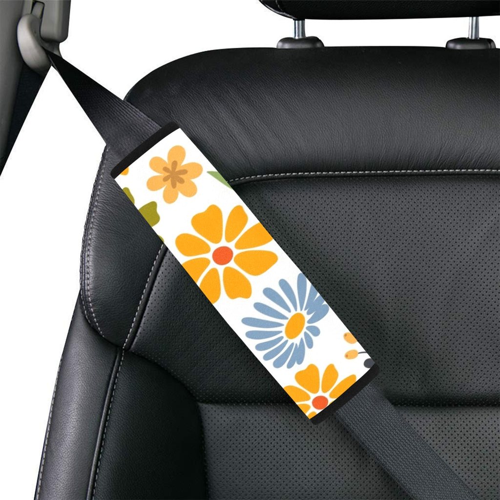 Vintage Boho Flowers Car Seat Belt Cover 7''x10'' (Pack of 2) Car Seat Belt Cover 7x10 (Pack of 2) Plants Printed Offshore