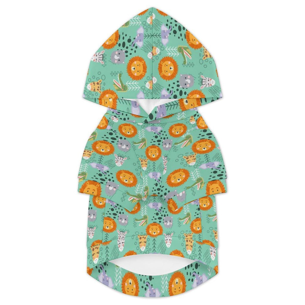 Safari Animals Pet Hoodie (Large Size)