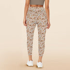Peace And Love Women's High Waist Pockets Yoga Leggings Women's High Waist Pockets Yoga Leggings Printed Offshore Retro