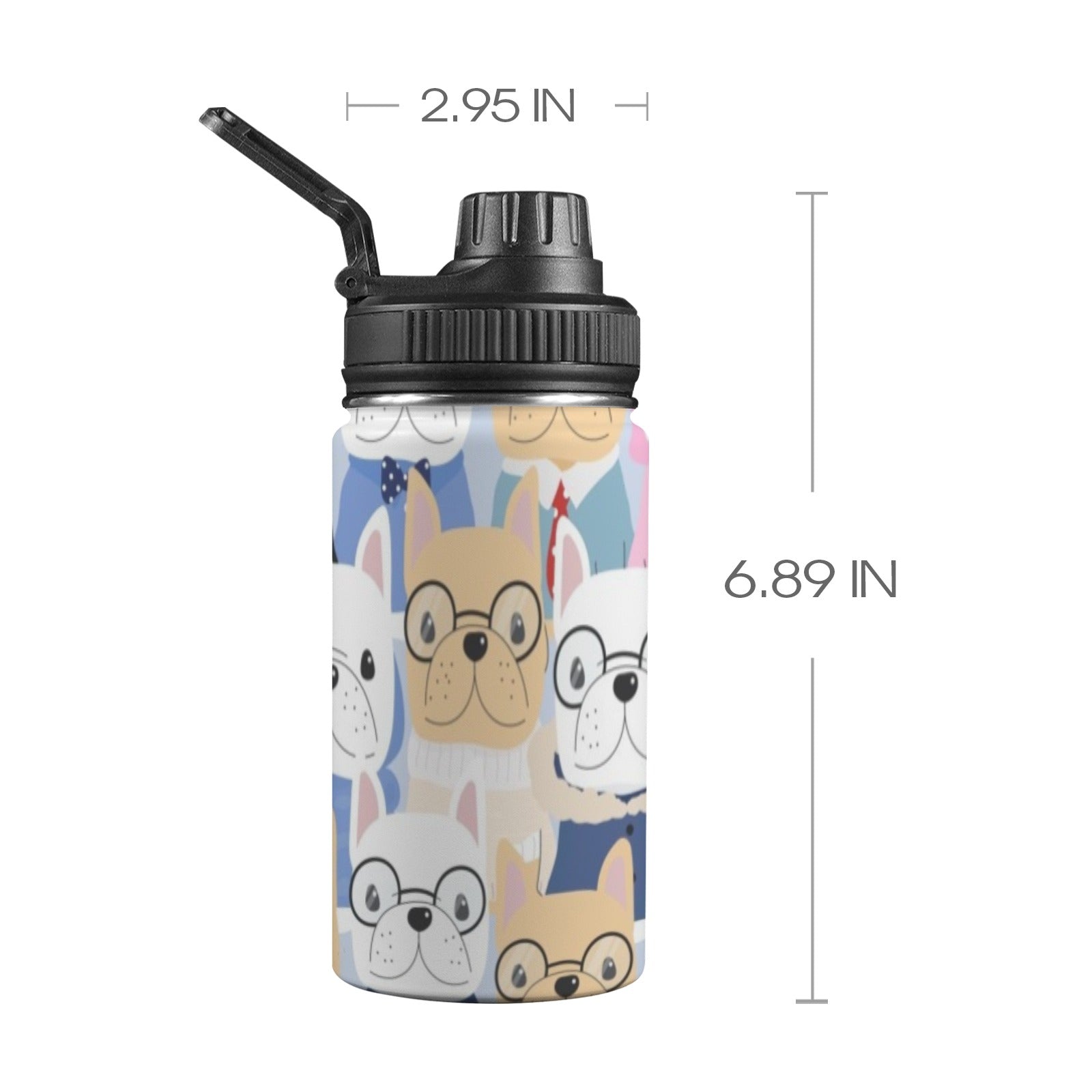 Dog Crowd Kids Water Bottle with Chug Lid (12 oz) One Size Kids Water Bottle with Chug Lid animal Printed Offshore