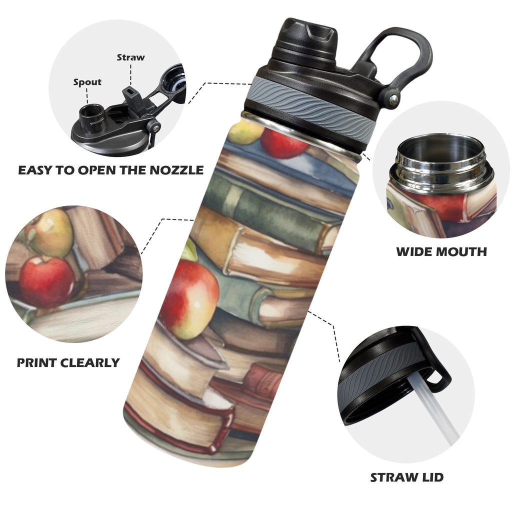 Watercolour Books - Insulated Water Bottle with Dual-Use Lid (18oz) Insulated Water Bottle with Dual-Use Lid (18oz) Printed Offshore Reading