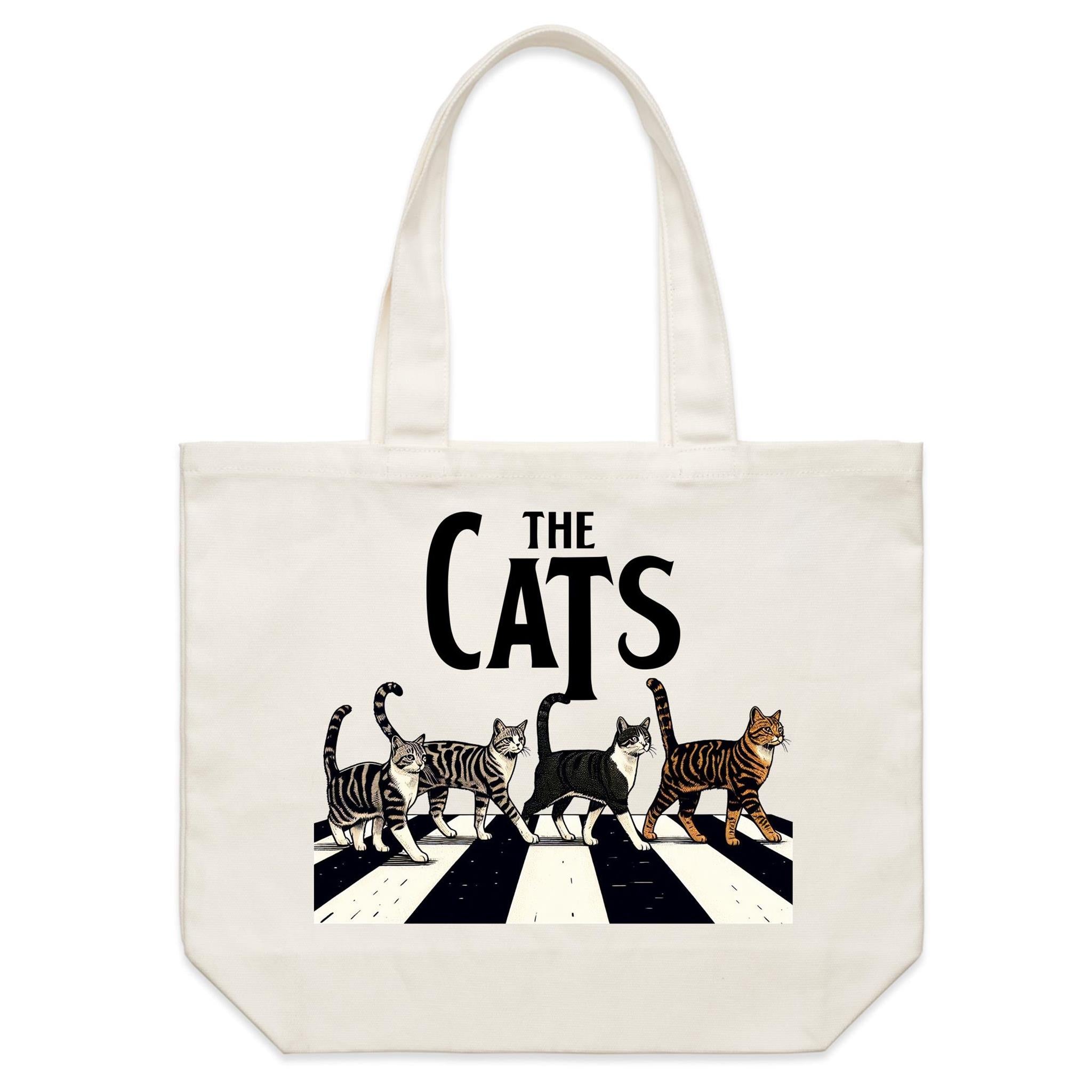 The Cats - Shoulder Canvas Tote Bag Default Title Large Tote Bag animal Music Printed In Australia