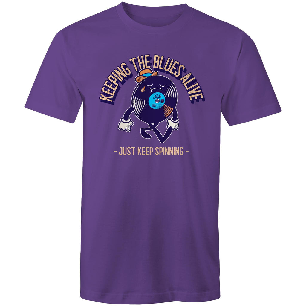 Keeping The Blues Alive - Mens T-Shirt Purple Mens T-shirt Music Printed In Australia