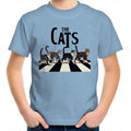 The Cats, Fab Four Crossing The Road Kid's AS Colour T-Shirt Carolina Blue Kids Youth T-shirt animal Music Printed In Australia