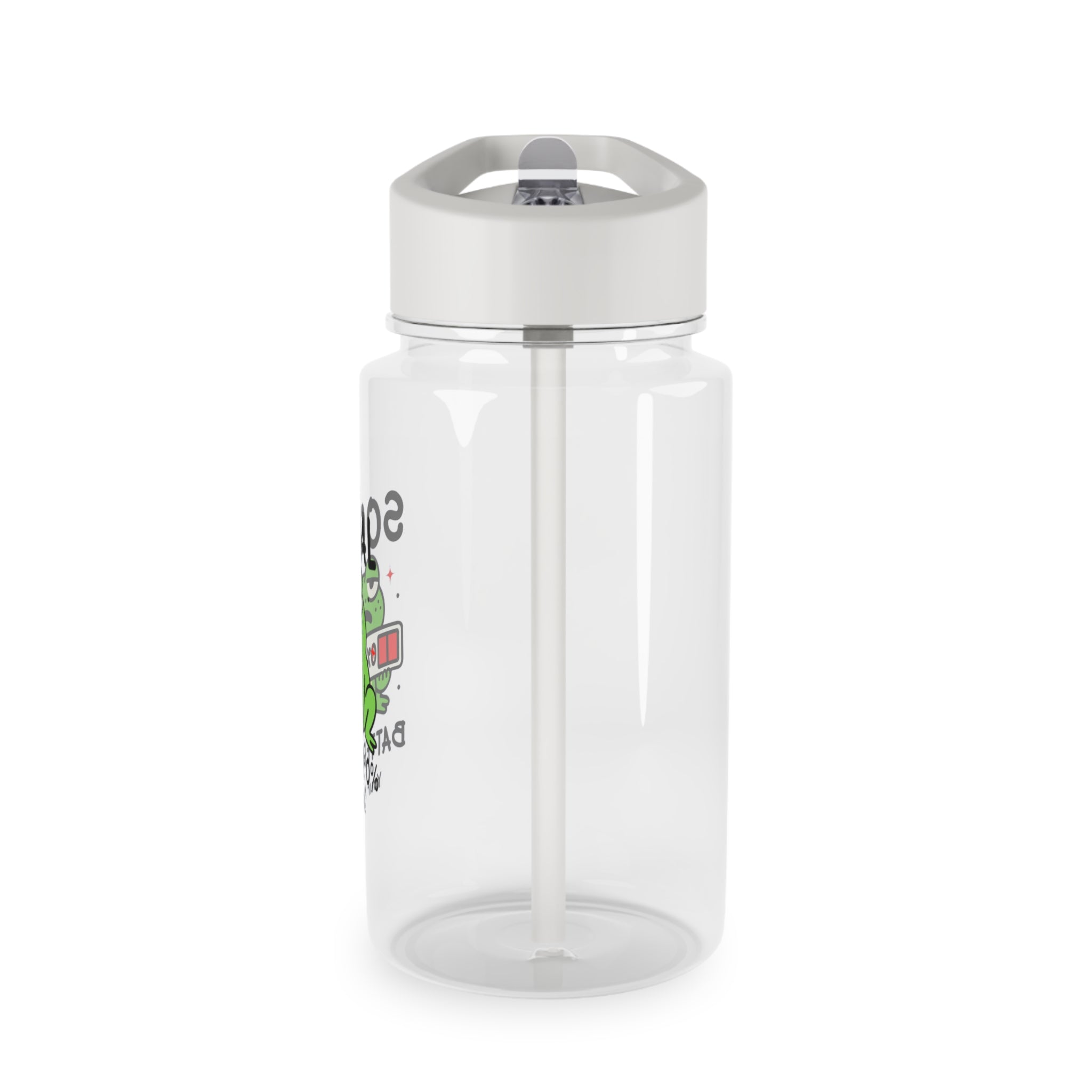 Personalised - Frog, Social Battery - Clear Tritan Water Bottle