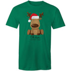 Oh Deer, Christmas Is Here, Reindeer - Mens T-Shirt Kelly Green Mens Christmas T-shirt Christmas Printed In Australia