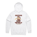 Caffeine Maintains My Sunny Personality Men's AS Colour Hoodie White Mens Hoodie Coffee Printed In Australia