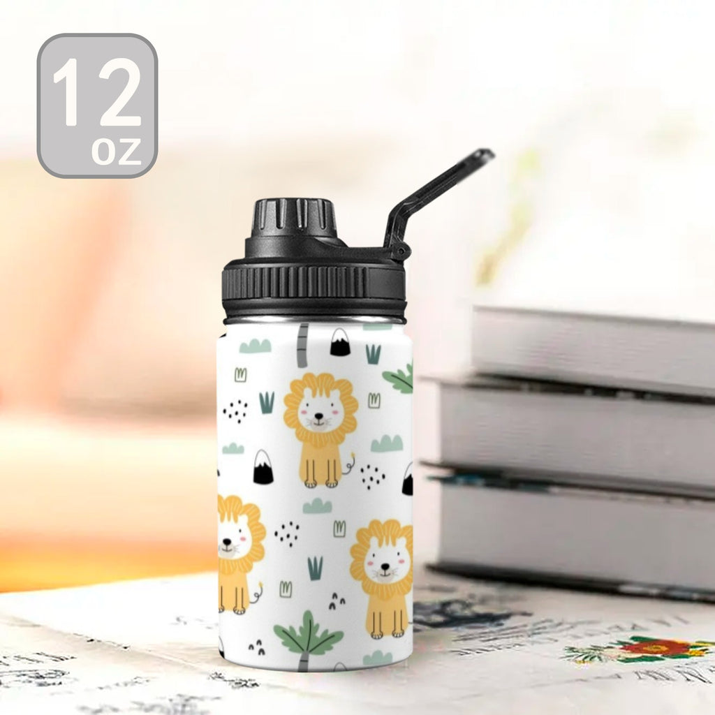 Lions Kids Water Bottle with Chug Lid (12 oz) Kids Water Bottle with Chug Lid animal Printed Offshore