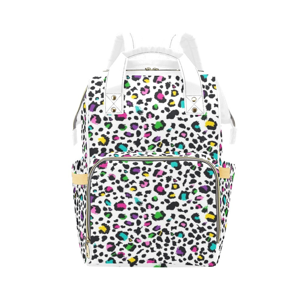 Animal Print In Colour - Multi-Function Backpack, Nappy / Diaper Bag