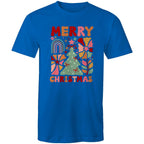 Merry Christmas - Mens T-Shirt Bright Royal Mens Christmas T-shirt Christmas Printed In Australia