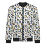 All About Space Men's Casual Zip‑Up Bomber Jacket