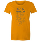 The Coffee Addicts Club - Womens T-shirt Orange Womens T-shirt Coffee Printed In Australia