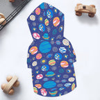 Planets On Blue Pet Hoodie (Large Size)