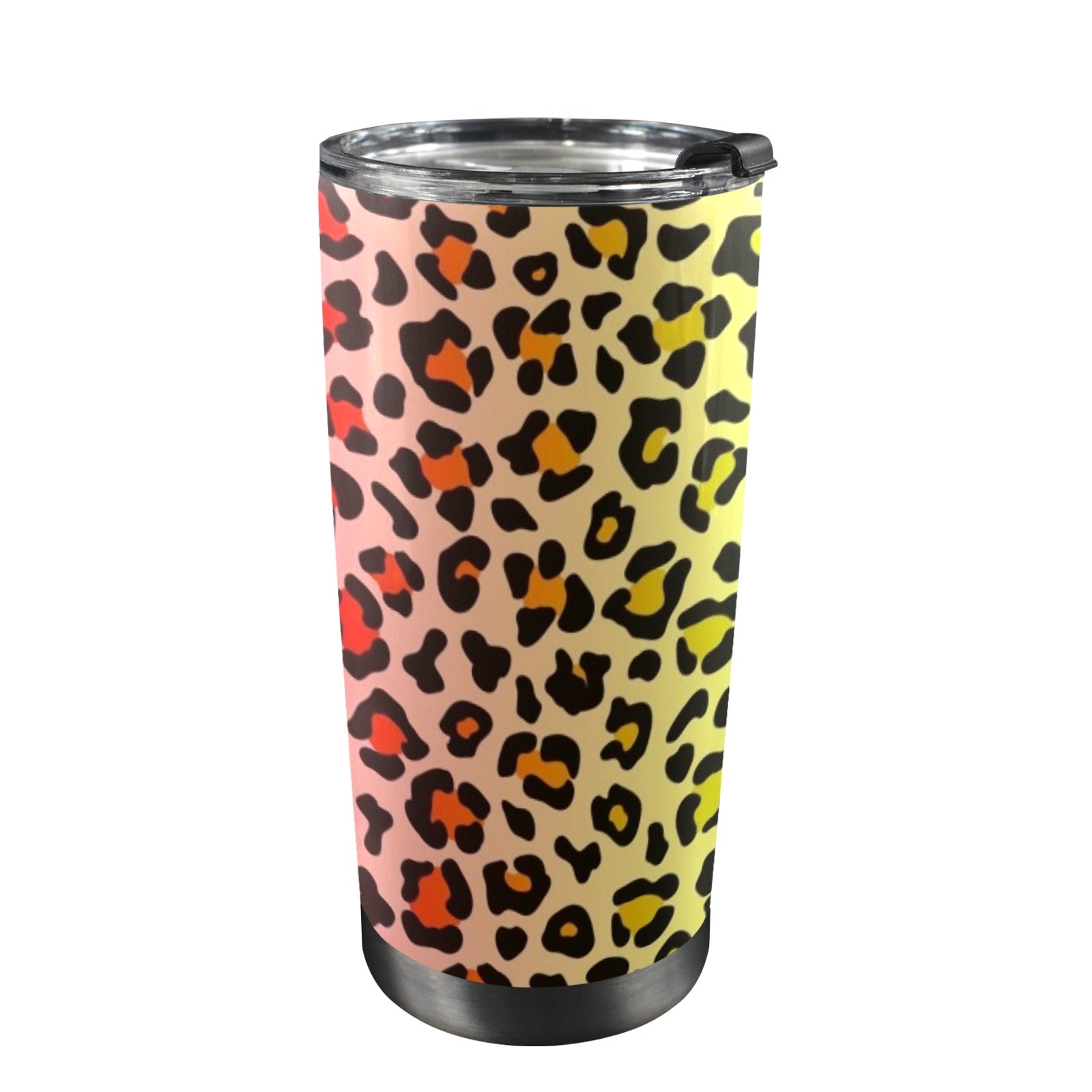 Rainbow Leopard Print - 20oz Mobile Tumbler with Lid (Black Lock)