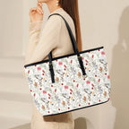 Australian Plants And Animals PU Leather Tote Bag Large