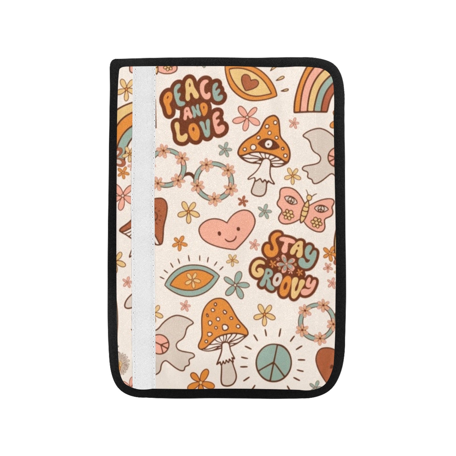 Peace And Love - Car Seat Belt Cover 7''x10'' (Pack of 2)