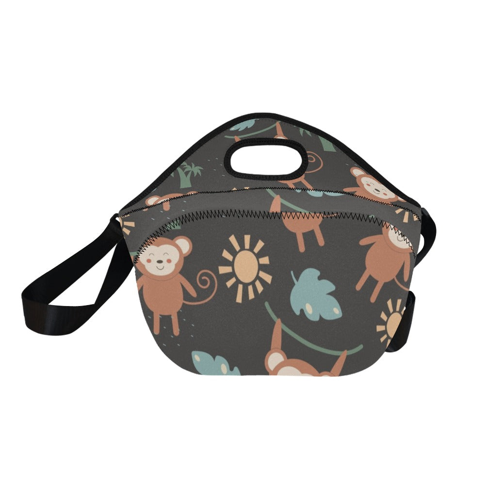 Monkey Swing Neoprene Lunch Bag/Large (Model 1669) Neoprene Lunch Bag animal Printed Offshore