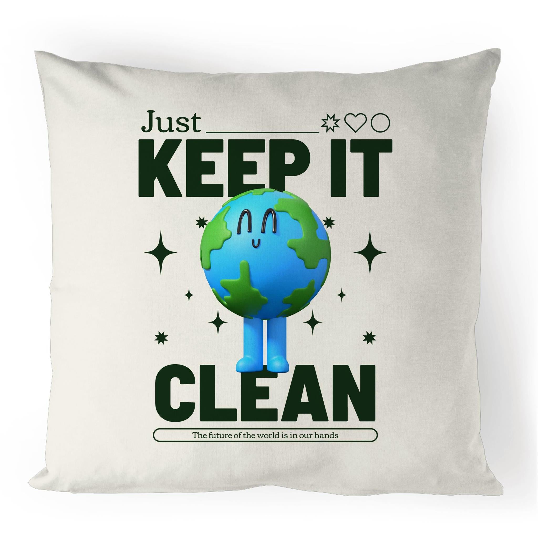 Earth, Just Keep It Clean - 100% Linen Cushion Cover Default Title Environment Printed In Australia