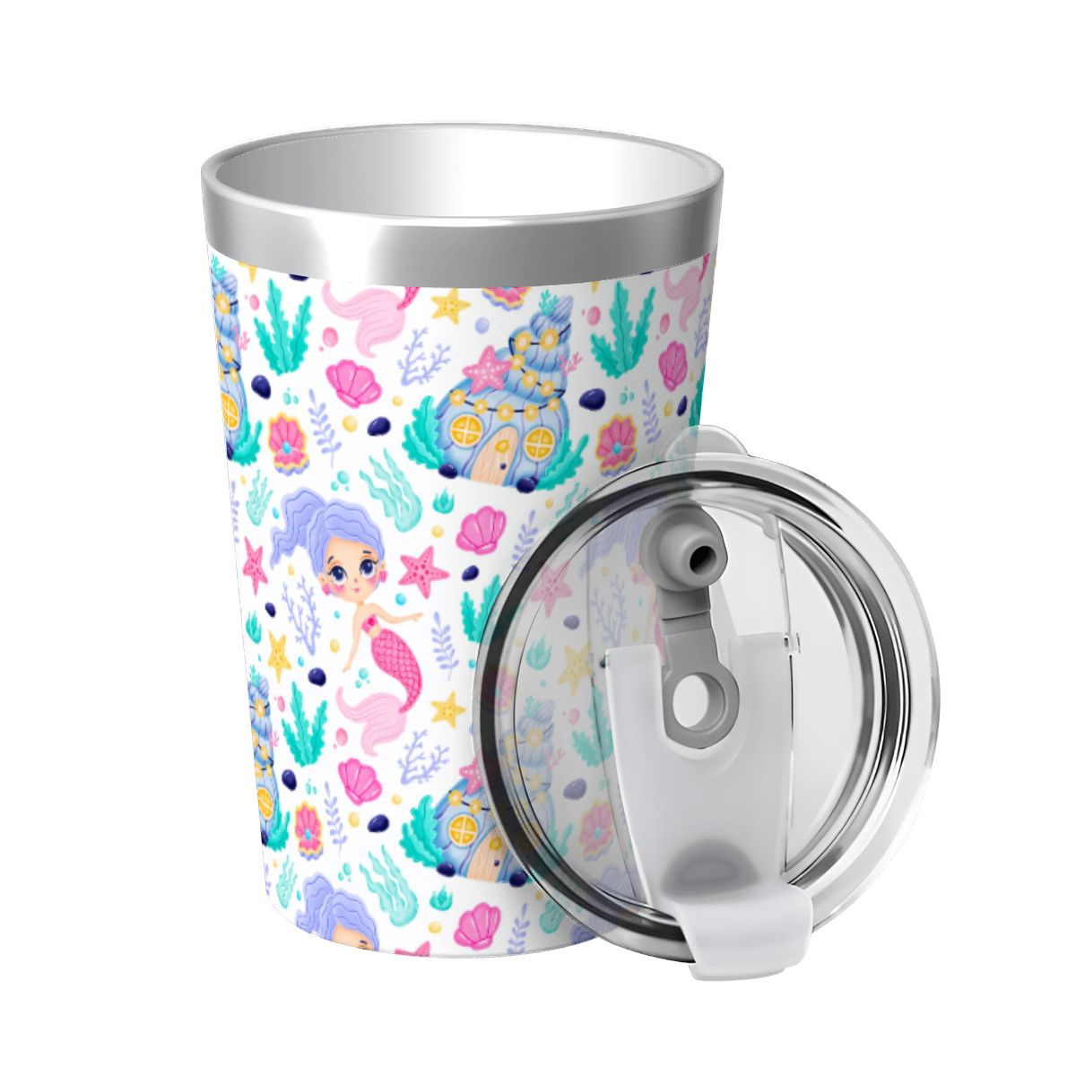 Mermaid World Small Stainless Steel Travel Mug Cup 12oz/350ml